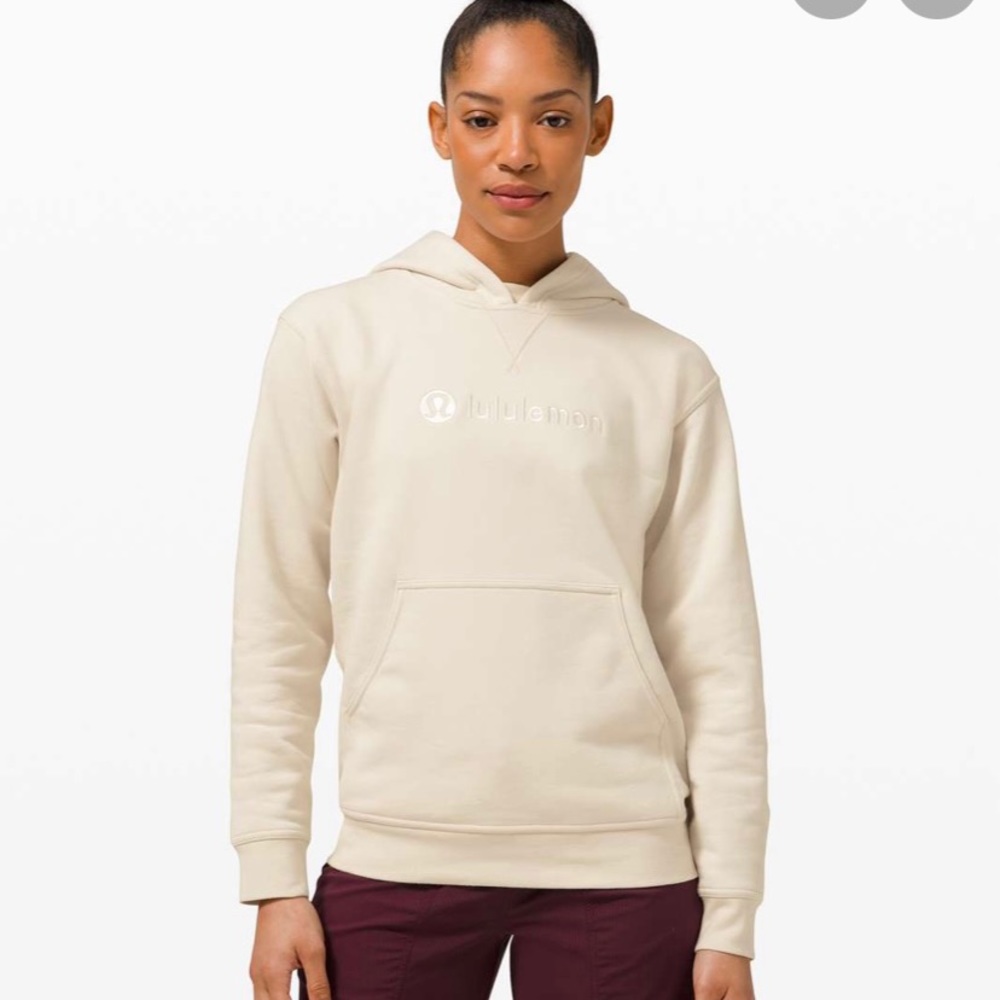 Cream lululemon embroidered hoodie *rare